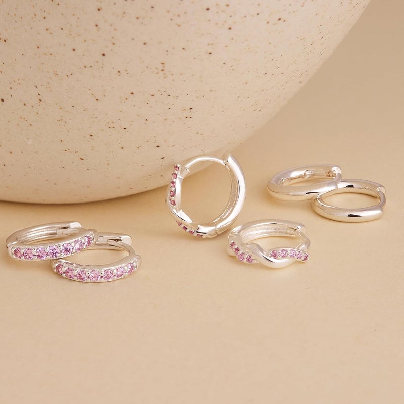 Inerney 14K Gold Plated Huggie Hoop Earrings for Women, Small Sterling Silver Earring Set Hypoallergenic Cartilage Helix Stacks, Mini Dainty Cute Trendy Birthstone Jewelry Gift for Multiple Piercings - Image 5